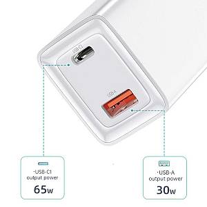 Devia - Extreme speed GaN PD + QC4.0 Mini quick charger White (EU,65W)
