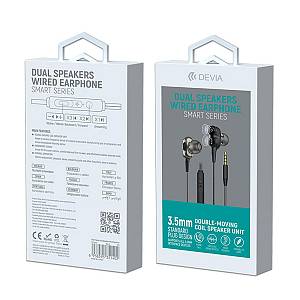 Devia - Smart series Dual Speakers Wired Earphone (3.5mm) Black