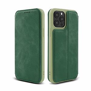 Apple iPhone 12 / 12 Pro - Θήκη Book Style Vintage Μαγνητική Πράσινη
