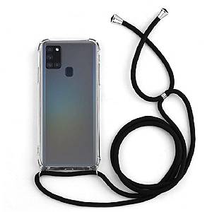 Apple iPhone 11 Pro Max - Θήκη Σιλικόνης Cross Shoulder Διάφανη
