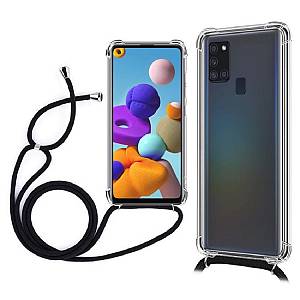 Apple iPhone 13 Pro Max - Θήκη Σιλικόνης Cross Shoulder Διάφανη