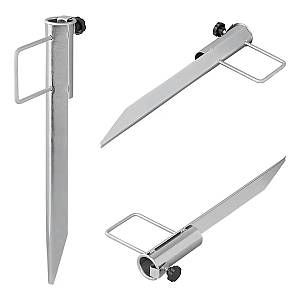 PROPLUS βάση ομπρέλας παραλίας 360816 για κοντάρι διαμέτρου 31-35mm, μεταλλική, ασημί 360816