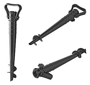 PROPLUS βάση ομπρέλας παραλίας 360819, κοντάρι διαμέτρου 25-36mm, μαύρη 360819