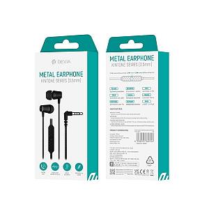 Devia - Wired Earphones Kintone Metal jack 3,5mm black
