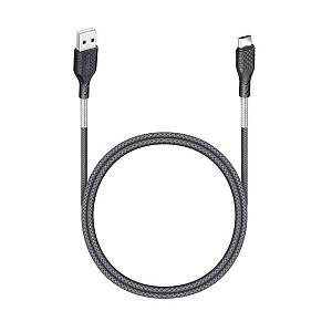 Forcell - Carbon cable USB to Micro 2,4A 18W CB-03A Black 1m