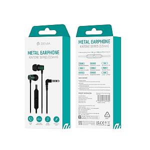 Devia - Wired Earphones Kintone Metal jack 3,5mm Green