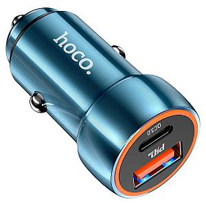 HOCO - Z46A car charger Type C + USB QC3.0 Power Delivery 20W sapphire Blue