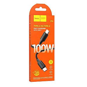 Hoco - X96 Καλώδιο Φόρτισης και Δεδομένων HYPER 100W 1m Type C σε Type C Μαύρο