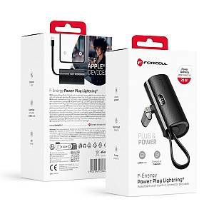 Forcell - F-ENERGY Power Plug F5K3 powerbank 5000mAh for Lightning 8-PIN PD 20W black