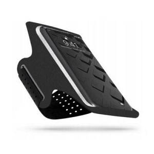 Techsuit - Sports Armband (TH10) - with Headphones Cable Clips, for Phones, max 7 - Black / Gray
