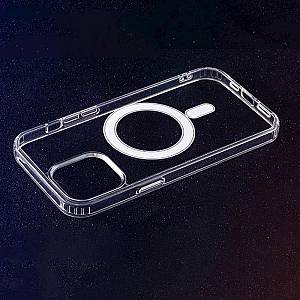 Apple iPhone 16 - Anti Shock 1,5mm Magsafe case Transparent Big Hole