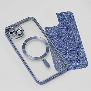 Apple iPhone 15 Pro - Glitter Chrome Magsafe case Blue