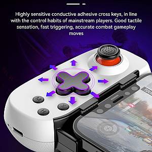 Techsuit - Wireless Controller (D6 DP) - for Phones, Bluetooth, 400mAh - Black