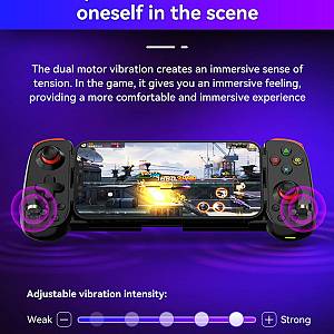 Techsuit - Wireless Controller (D6 DP) - for Phones, Bluetooth, 400mAh - Black