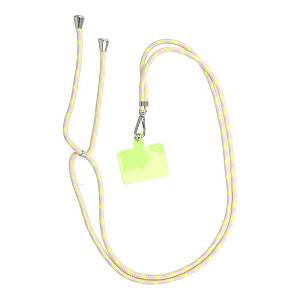 SWING (6mm) Phone lanyard, Phone pendant,adjustable length,cord length 165cm on the shoulder or neck gray-yellow