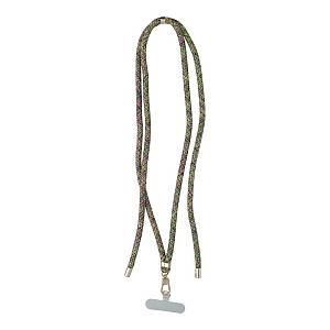SWING (8mm) Phone lanyard, Phone pendant,adjustable length,cord length 165cm on the shoulder or neck grey-green-pink