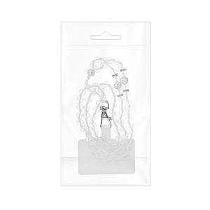 Crystal Diamond Phone lanyard, Phone pendant / cord length 74cm (37cm in the loop) / on neck - white