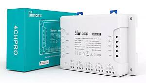 SONOFF Smart Διακόπτης 4CH PRO R3, 4 θέσεων, 40A, RF control, λευκός 4CHPROR3