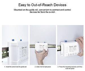 SONOFF Smart Διακόπτης WiFi 4CH R3, 4 θέσεων, 16A, λευκός 4CHR3