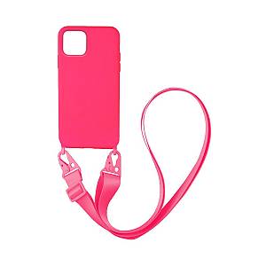 Θήκη Σιλικόνης με Strap CarryHang Sonique Apple iPhone 11 Φουξ