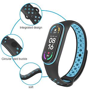 Λουράκι Σιλικόνης Sonique Sport για Xiaomi Mi Band 7 Μαύρο / Λευκό