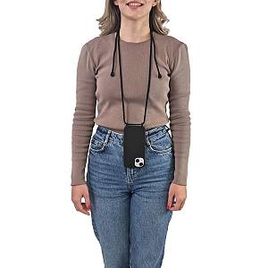 Θήκη Σιλικόνης με Κορδόνι CarryHang Sonique Apple iPhone 15 Pro Μαύρο