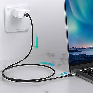 CABLETIME καλώδιο USB-C CMCM60W, 60W PD, 480Mbps, 1m, μαύρο 5210131037980