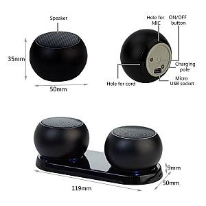 Ηχεία Bluetooth Sonique Mini TWS Double Luxury Beat Ροζ Χρυσό