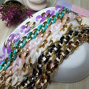 Βραχιόλι Λουράκι Sonique Golden Charm Ακρυλικό 30cm για Κινητό Μαύρο