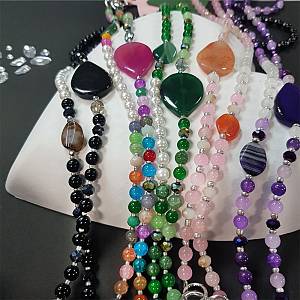 Κολιέ Λουράκι Sonique Teardrop από Ακρυλικό Γυαλί 106cm για Κινητό Πράσινο