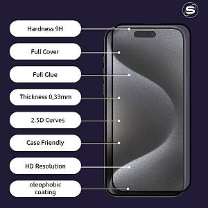 Hardy Glass Sonique Premium Series HD Full Cover 9H Motorola Moto G32 Μαύρο
