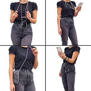 Θήκη Σιλικόνης με Κορδόνι Sonique Armor Clear Apple iPhone 16 Pro Μπλε Σκούρο