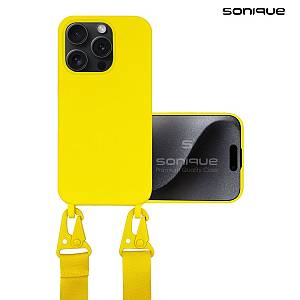 Θήκη Σιλικόνης με Strap CarryHang Sonique Apple iPhone 16 Pro Κίτρινο