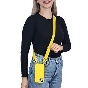 Θήκη Σιλικόνης με Strap CarryHang Sonique Apple iPhone 16 Pro Κίτρινο