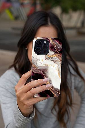 Θήκη Sonique Marble Series για Apple iPhone 13 Mini Μπορντώ