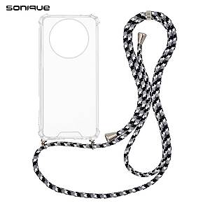 Θήκη Σιλικόνης με Κορδόνι Sonique Armor Clear Realme 12 5G / Realme 12x Rainbow Μαύρο