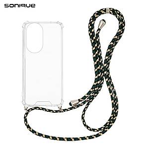 Θήκη Σιλικόνης με Κορδόνι Sonique Armor Clear Honor 200 Pro 5G Rainbow Πράσινο