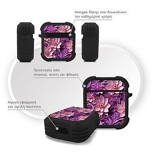 Θήκη Σιλικόνης Sonique 3D Flower Series για AirPods 1/2 Ροζ