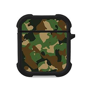Θήκη Σιλικόνης Sonique Camouflage Army Series για AirPods 1/2 Πράσινο