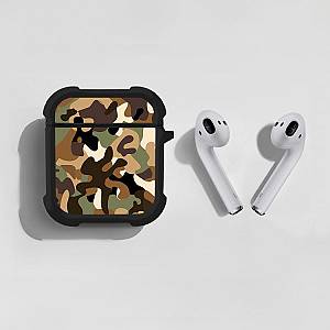 Θήκη Σιλικόνης Sonique Camouflage Army Series για AirPods 1/2 Καφέ