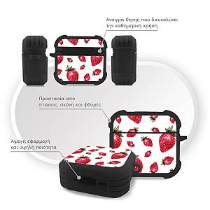 Θήκη Σιλικόνης Sonique Fruit Series για AirPods 4 Φράουλα 01