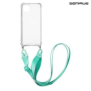 Θήκη Σιλικόνης με Strap Sonique Armor Clear Apple iPhone 11 Γαλάζιο