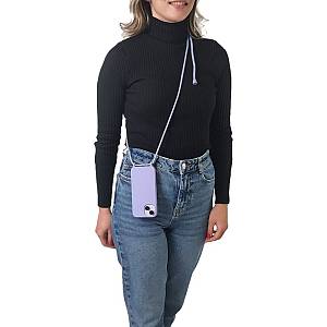 Θήκη Σιλικόνης με Κορδόνι CarryHang Sonique Apple iPhone 17 Pro Λιλά