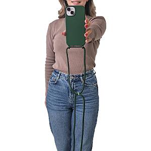 Θήκη Σιλικόνης με Κορδόνι CarryHang Sonique Apple iPhone 17 Pro Πράσινο Σκούρο