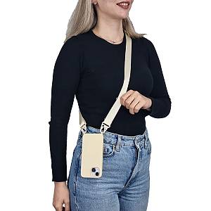 Θήκη Σιλικόνης με Strap CarryHang Sonique Apple iPhone 17 Μπεζ