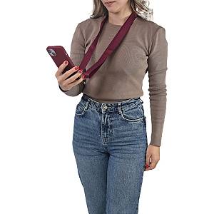 Θήκη Σιλικόνης με Strap CarryHang Sonique Apple iPhone 17 Μπορντό