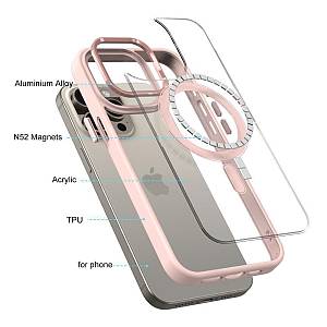 Θήκη Magnetic MagMetal Sonique Apple iPhone 17 Pro Ροζ