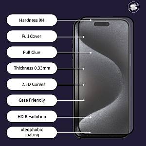 Hardy Glass Sonique Premium Series HD Full Cover 9H Xiaomi Xiaomi 17 5G Μαύρο