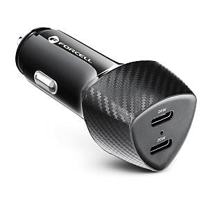 Forcell - Φορτιστής Αυτοκινήτου Carbon δύο θύρες Type C 3.0 PD 20W (CC50-2C)