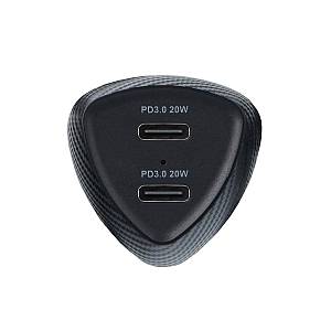 Forcell - Φορτιστής Αυτοκινήτου Carbon δύο θύρες Type C 3.0 PD 20W (CC50-2C)